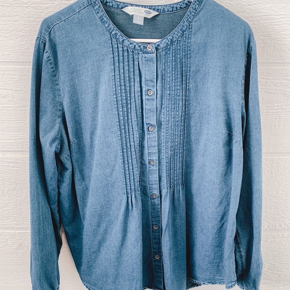 Jean Button Down Top
